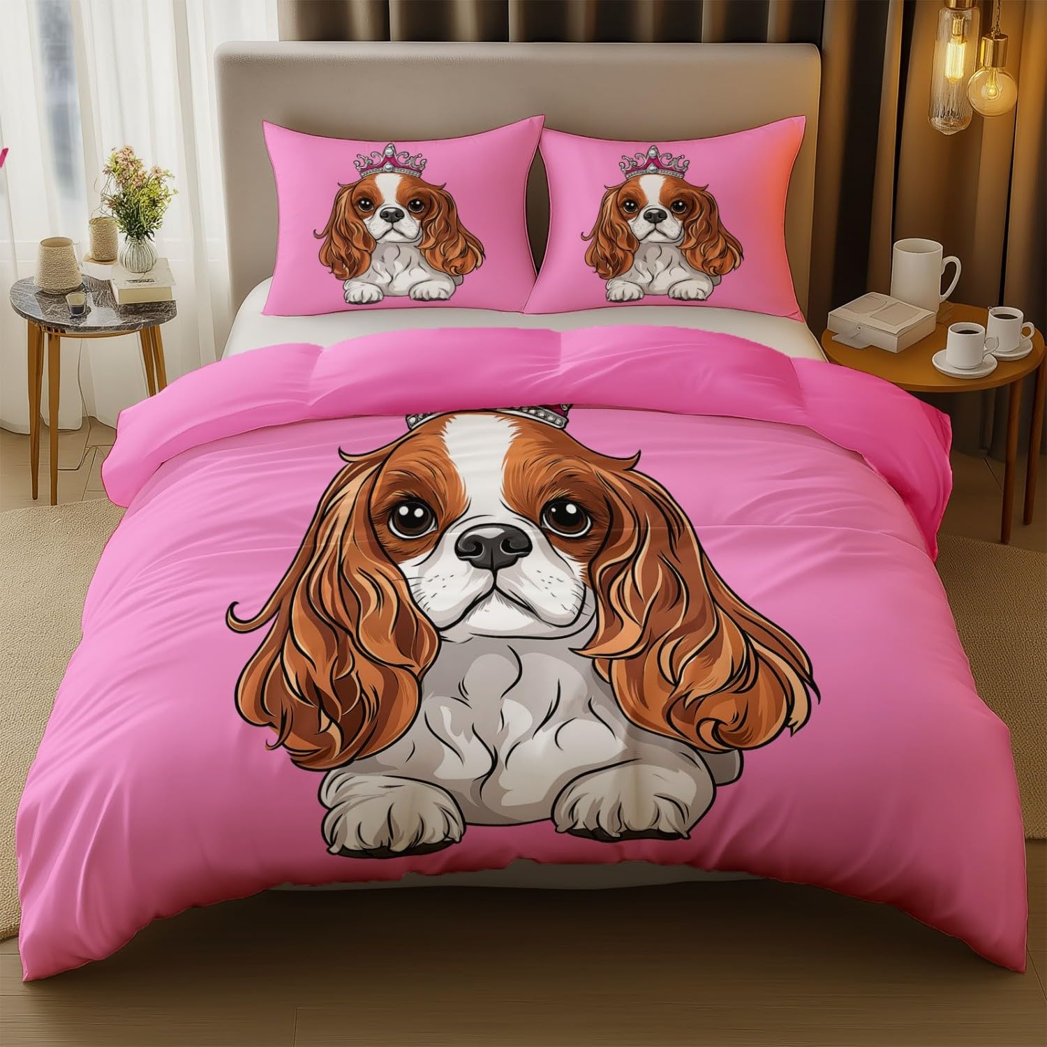 Housse de couette 240 x 220 cm rose pour remplacer les boutons cassés par un zip fluide