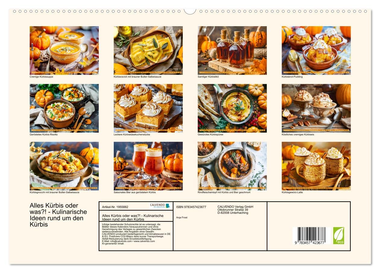 Alles Kürbis oder was?! - Kulinarische Ideen rund um den Kürbis (hochwertiger Premium Wandkalender 2026 DIN A2 quer), Kunstdruck in Hochglanz: ... mit Kürbis (CALVENDO Lifestyle)