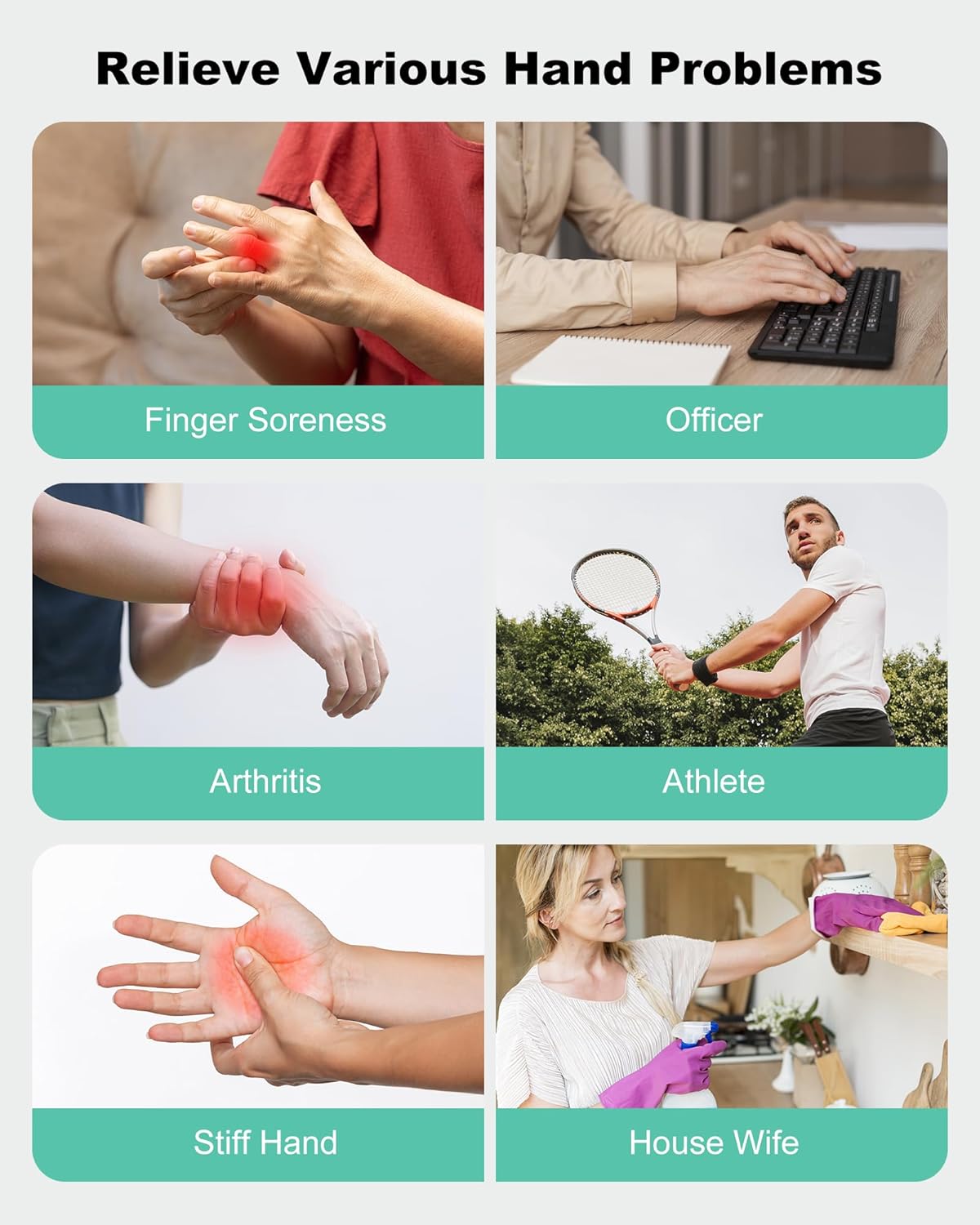 Snailax Cordless Hand Massager with Heat and Compression, 6 Levels Finger & Palm Pressure for Arthritis, Carpal Tunnel & Numbness, Ideal Gift for Women/Men - Rechargeable - Image 6