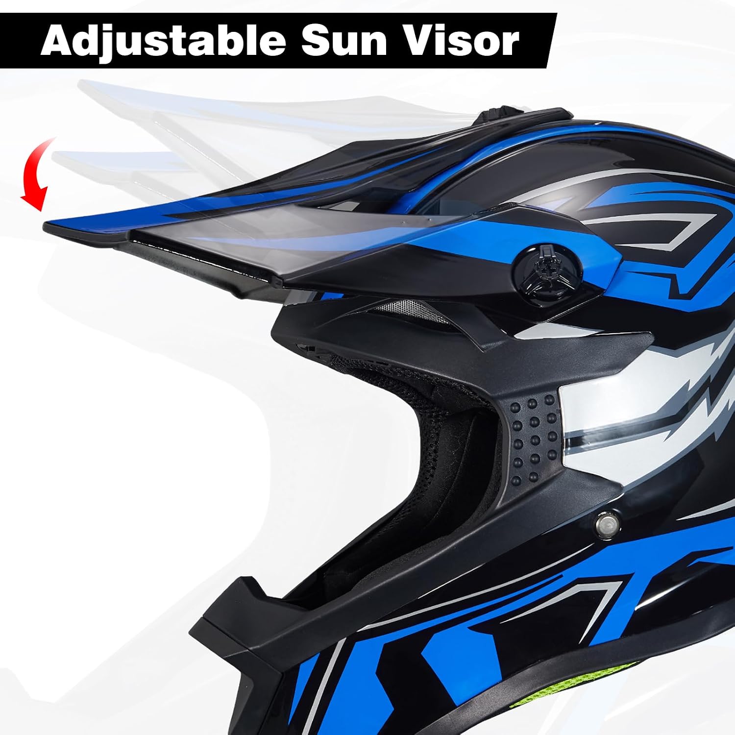 Youth Kids Dirt Bike Helmets, Kids ATV Helmets Motorcross BMX MX Off-Road Motorcycle Helmet JF605 with Goggles Gloves Dirtbike Helmet DOT Approved