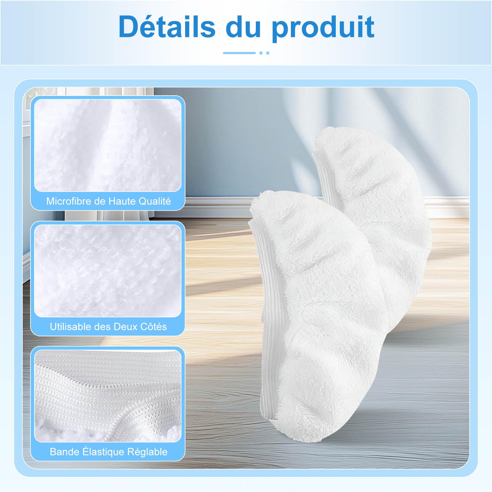 10 Pièces Accessoires Nettoyeur Vapeur, Pads de Nettoyage Vapeur Universels, Buses de Nettoyeur Vapeur Lavables, Chiffons en Microfibre pour la Plupart des Nettoyeurs Vapeur Manuels
