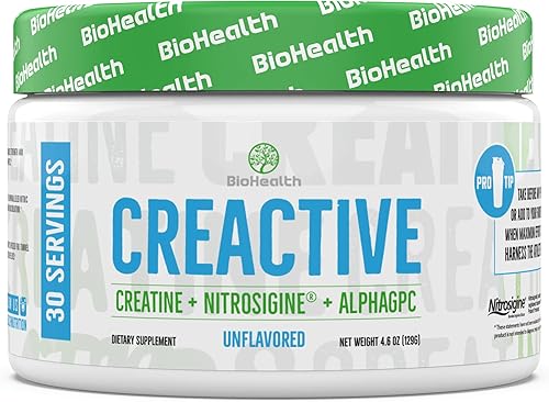 CreActive Creatine HCL + Nootropic + Nitric Oxide - Apoya el rendimiento muscular, la producción de energía celular y la función cognitiva (sin