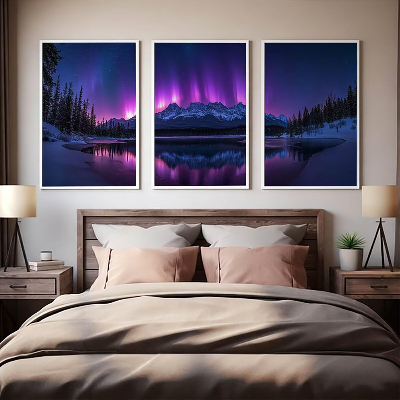3 Pezzi Diamond Painting per Adulti Viola 5D Diamond Painting Crystal Art Ricamo Quadrato Aurora per Principianti Adulti, Arredamento per la Casa Decorazioni da Parete 60x90cm a-5804