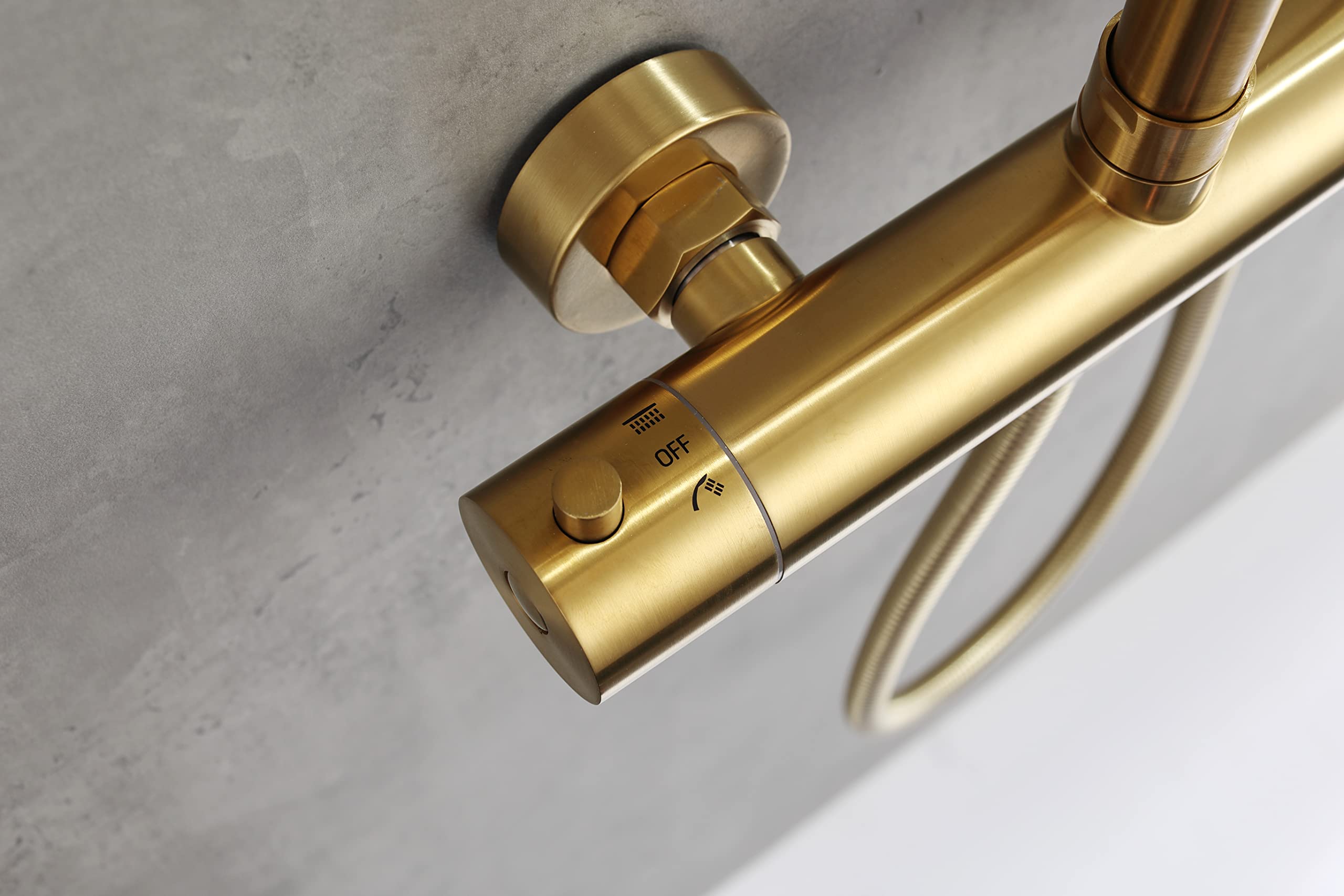 Grifo Ducha Termostatico de Acero Inoxidable | Sistema Completo Con Anti-Cal Función | Columna Ducha termostatica para Baño de Gran Durabilidad | Diseño Elegante | Ducha Baño Latón