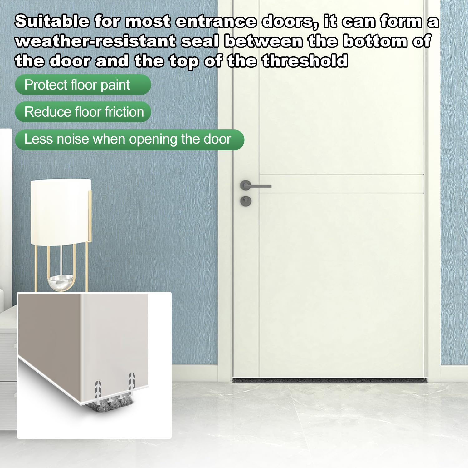 Snapklik.com : 2 Pack Door Draft Stopper, Cuttable Concealed Kerf ...