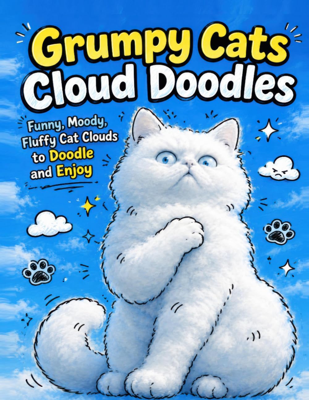 Grumpy Cats Cloud Doodles: Find Funny Feline Shapes to Scribble, Sketch, and Enjoy