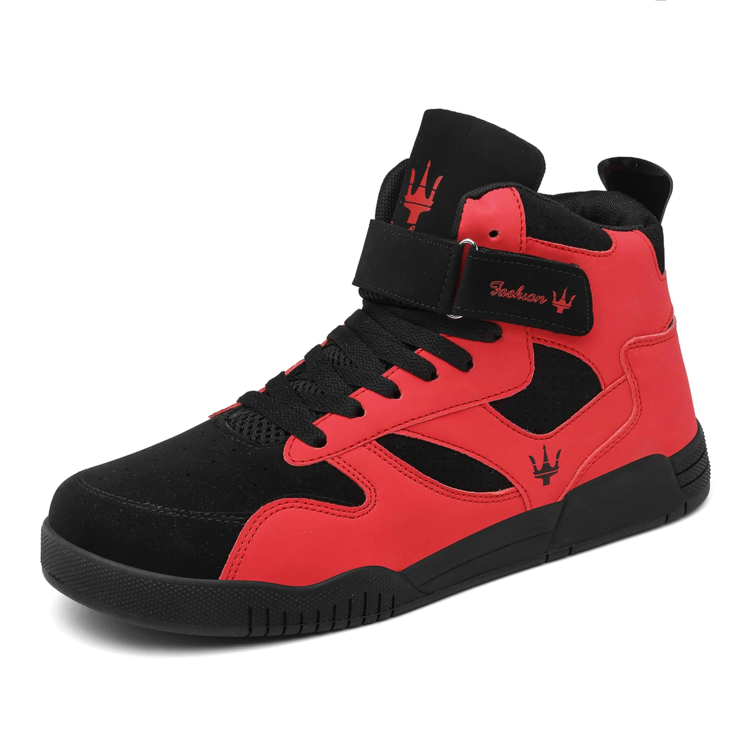 FZUU Men's Fashion High Top Leather Street Sneakers Sports Casual Shoes Comfortable Pu Leather, Durable Rubber Sole,High top Ankle Support for Daily Wear