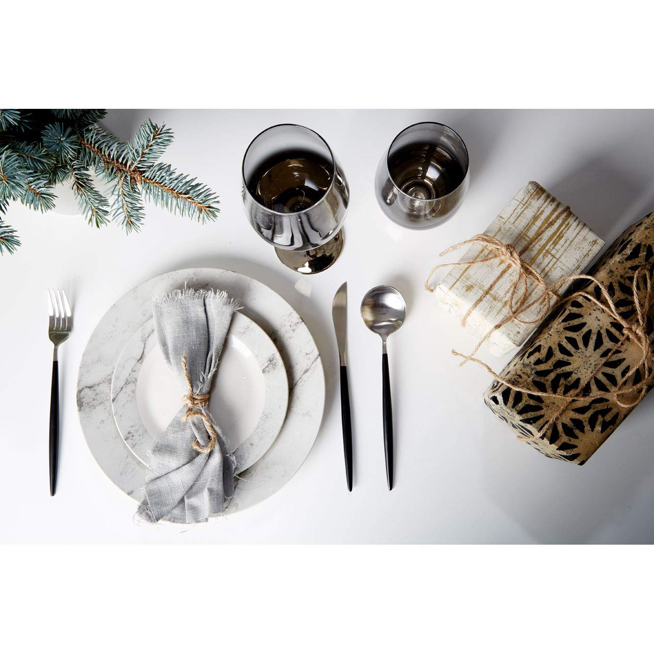 Avie Cutlery Set, Matte Black/Silver, 16 Piece - Image 3