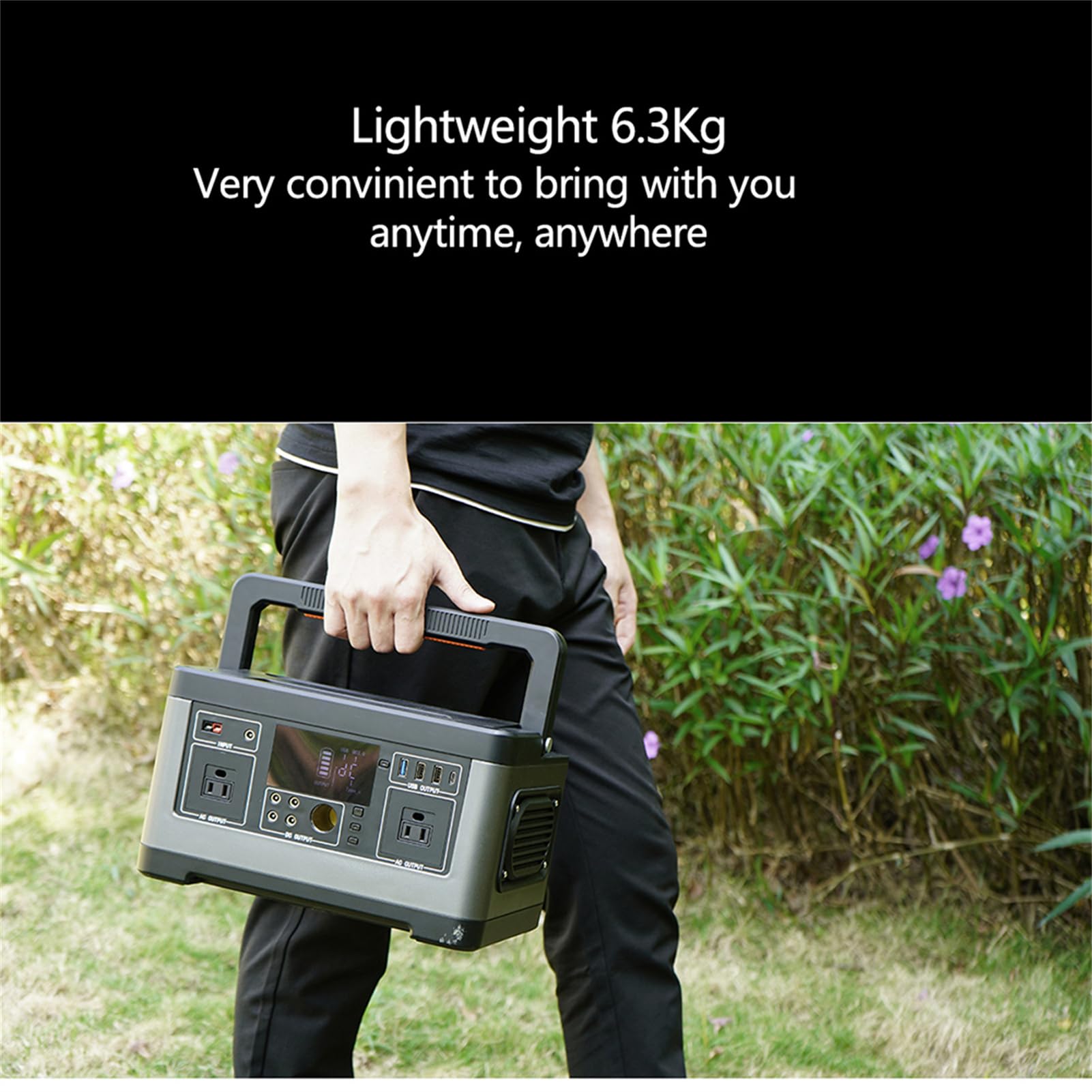 Centrale électrique Portable 500 W, générateurs 140 400 mAh/520 Wh, Batterie de Secours au Lithium, Stockage d'énergie Mobile avec 2 Sorties CA, générateur d'énergie, pour Voyage/c