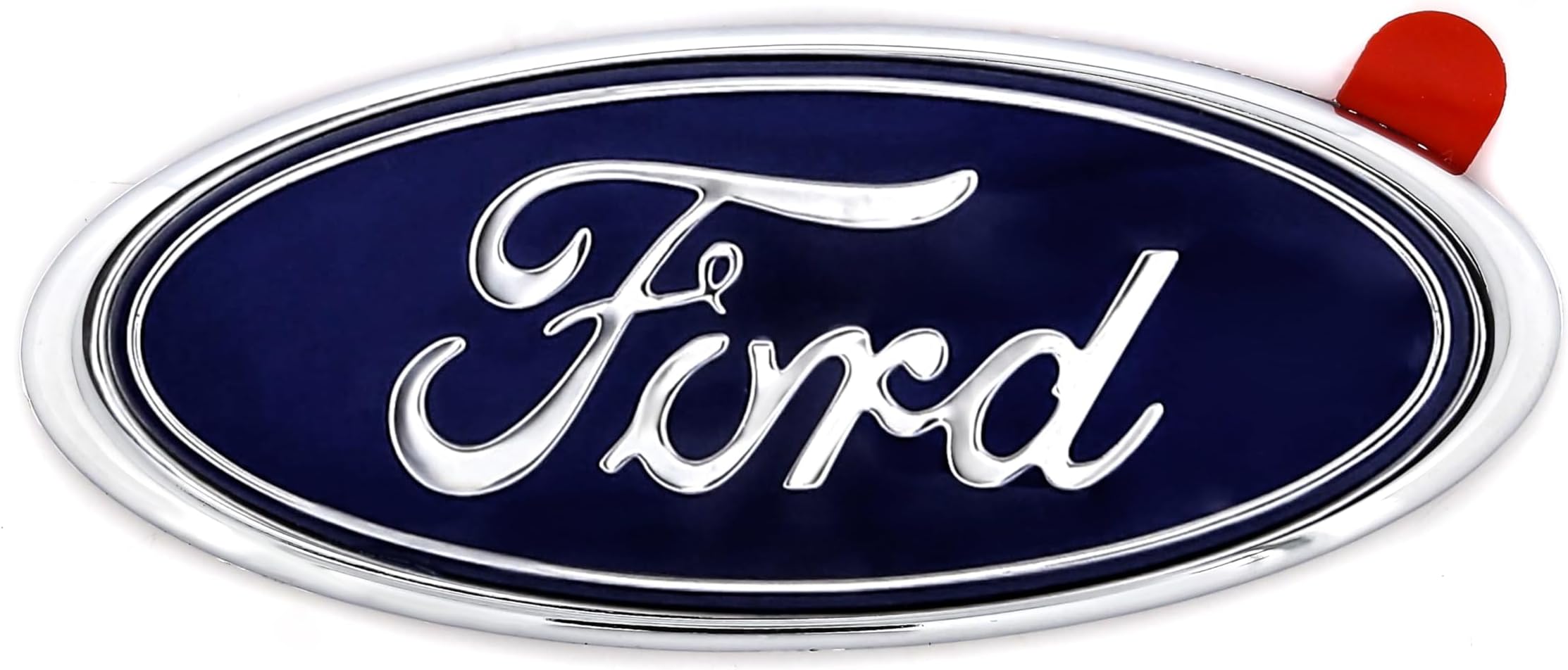 Mini Ford Blue Oval Novelty Logo Chrome Plated Plastic Emblem.