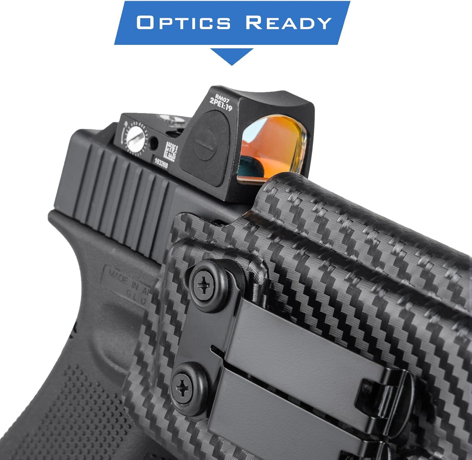 G19/ G17 Holster with Light, IWB Holster for Glock 19 17 19X 22 23 31 32 44 45 with Streamlight TLR-1 HL/TLR-1/TLR-1S Flashlight - Red Dot Optic Cut - Appendix Carry Holster for Concealed Carry