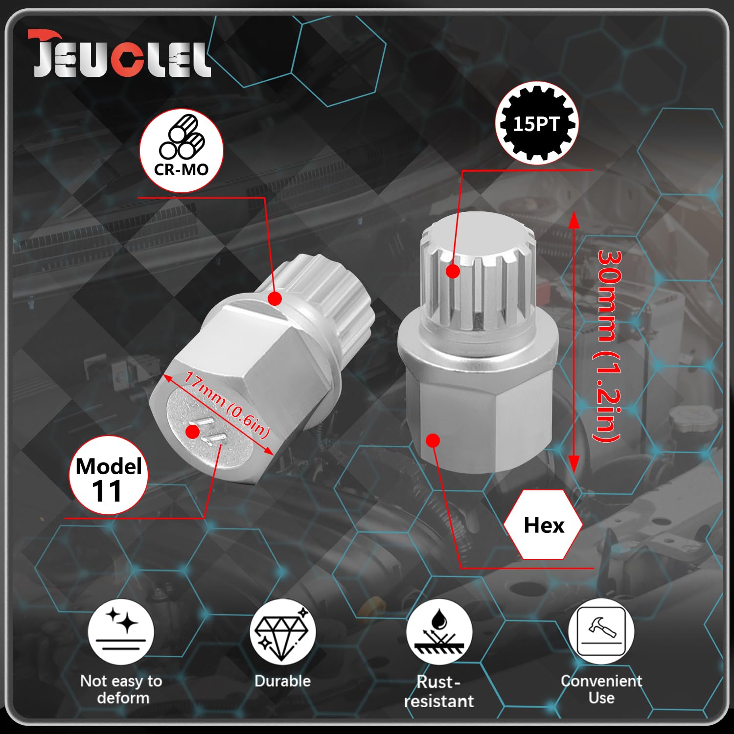 21PCS Wheel Locking Nut Key Kit Compatible with BMW, Wheel Lock Nut Socket Adapter Set, Anti-Theft Lug Nut Removal Tool, Anti-Theft Screw Remover