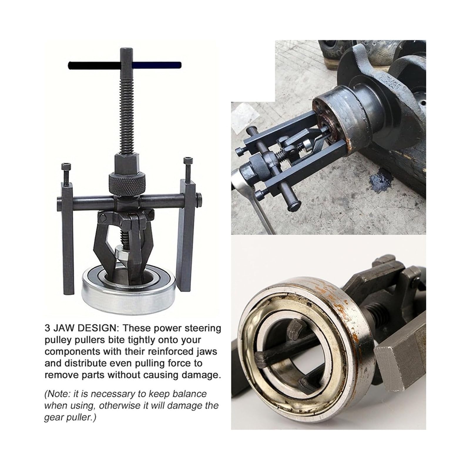 Kit de extractor cojinetes 3 mandíbulas, herramientas universales martillo deslizante for reparación automóviles y camiones