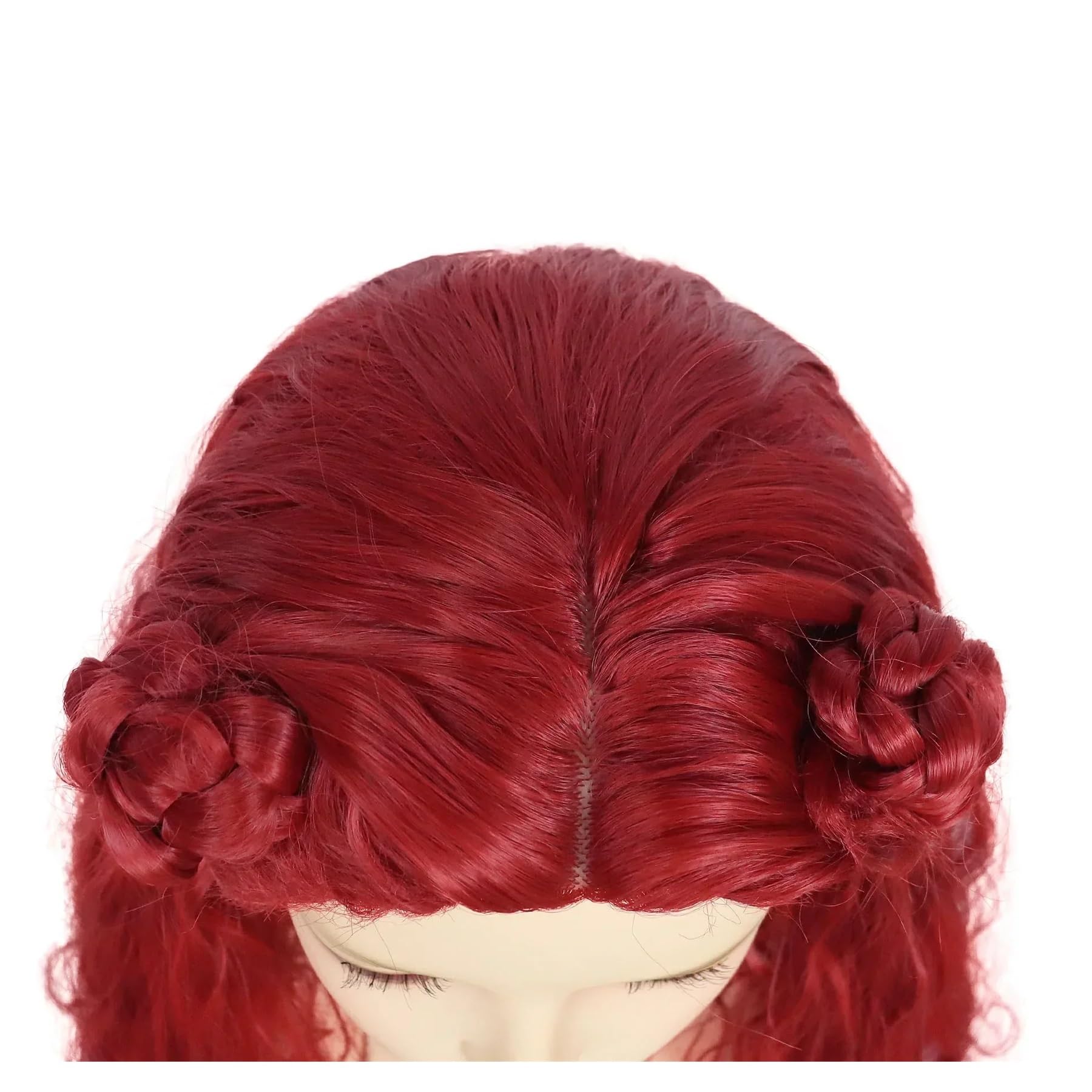 1pc czerwone peruki kostiumowe dla kobiet syntetyczne dziewczyny dziecięce włosy kręcone faliste zejście Cosplay Anime Movie Musicale peruka(Red Straight)