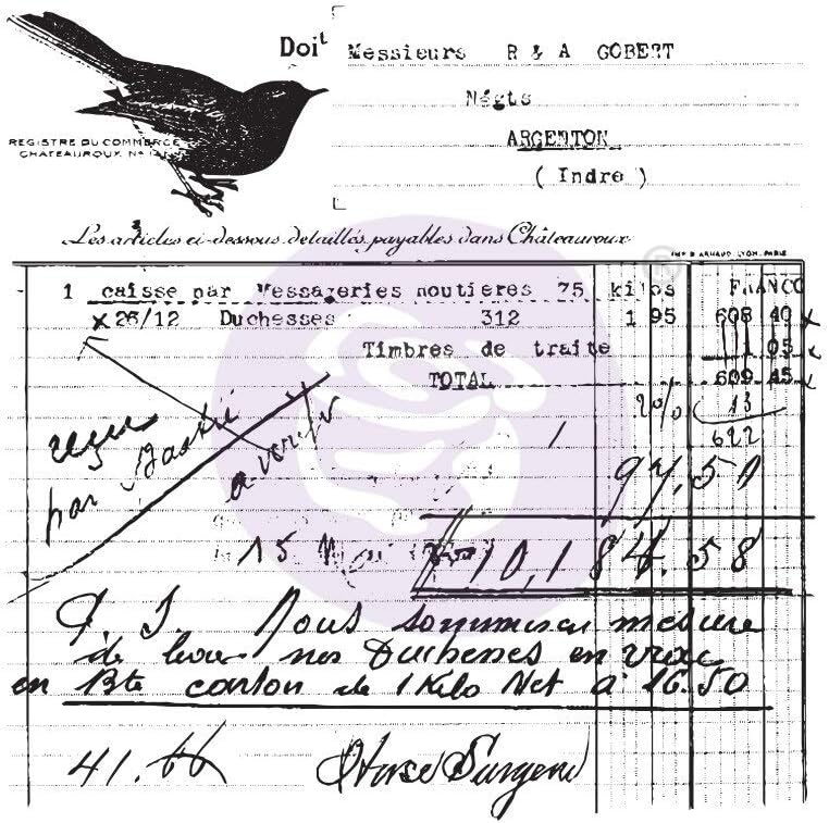 Prima Marketing Finnabair Clear Stamp 2.5"X2.5"-Old Receipt