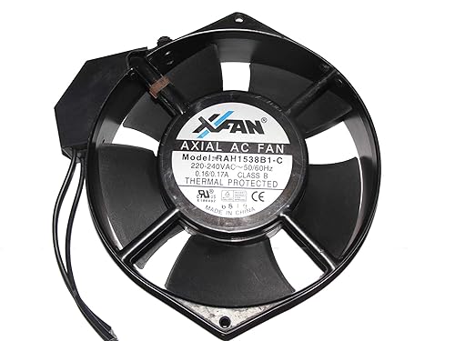Miniatura 1 de XFan 1538 RAH1538B1-C 220-240V 50/60Hz 0.16/0.17A 2Wire Clase B, ventilador de CA axial