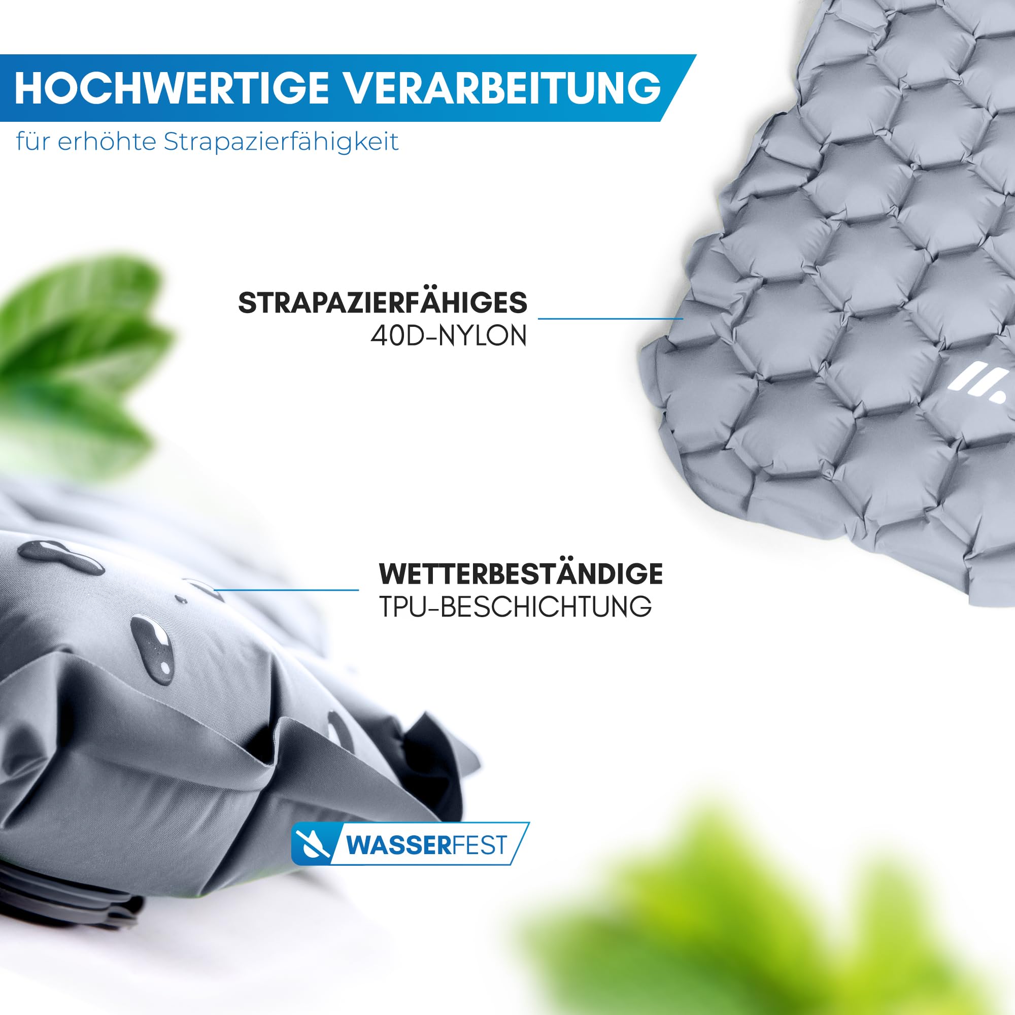 NORDMUT® Karimata outdoorowa [z zestawem naprawczym] karimata kempingowa | ultralekka karimata do wędrówek, aktywności na świeżym powietrzu, na kemping – mały rozmiar po spakowaniu