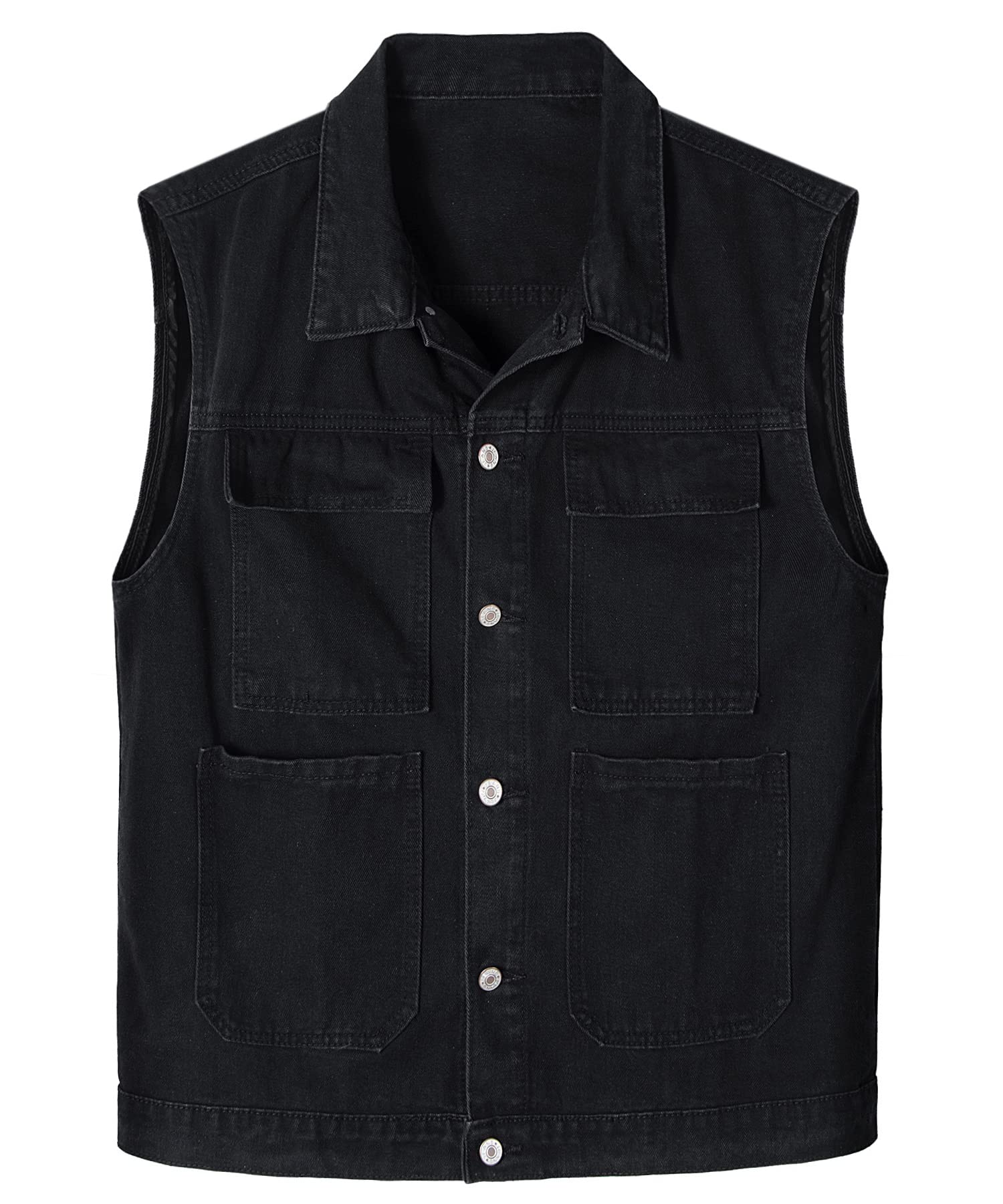 Męska kamizelka dżinsowa w stylu vintage, slim fit, klasyczna, zapinana na guziki, bez rękawów, kurtka motocyklowa, trucker kowbojska kamizelka wierzchnia, top z kapturem