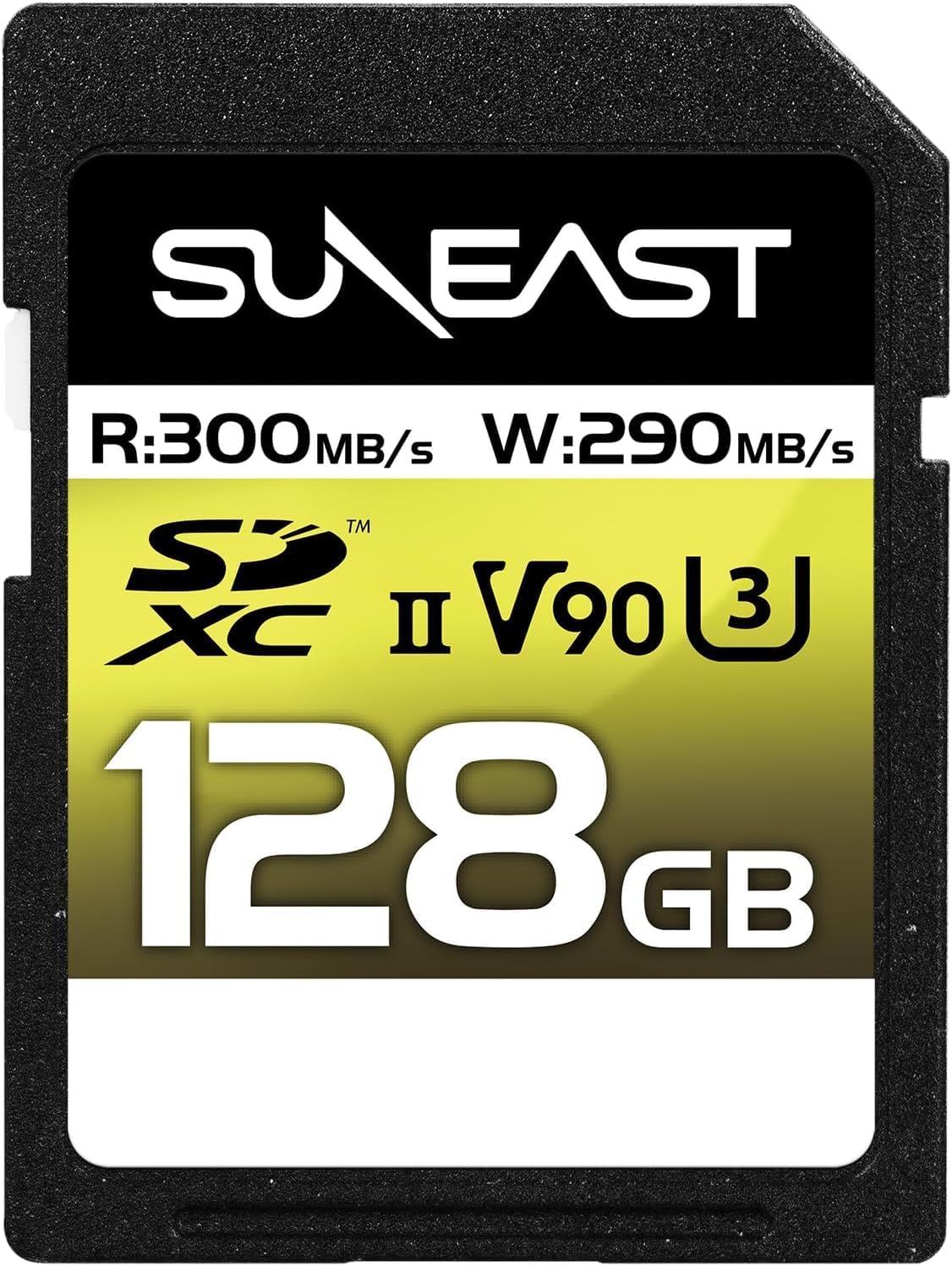 SUNEAST Tarjeta de memoria Ultimate PRO SDXC UHS-II de 128 GB, lectura de 300 MB/s, escritura de 290 MB/s, tarjeta SD de alta velocidad V90 U3 Clase 10 para grabación de video 8K 4K, grabación en