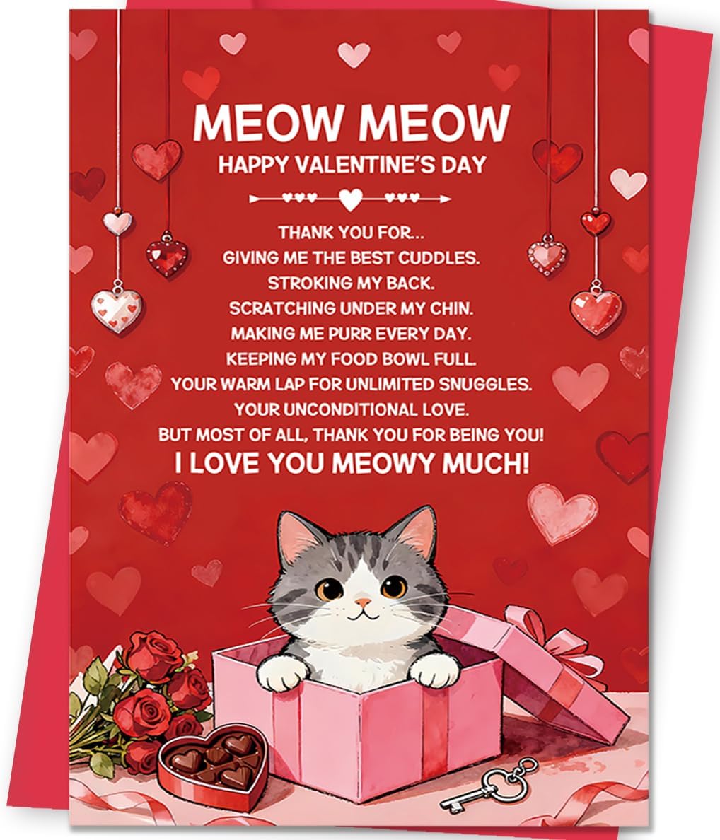 Amazon.com: uugtcard Cat Valentines Card for Boyfriend Girlfriend ...