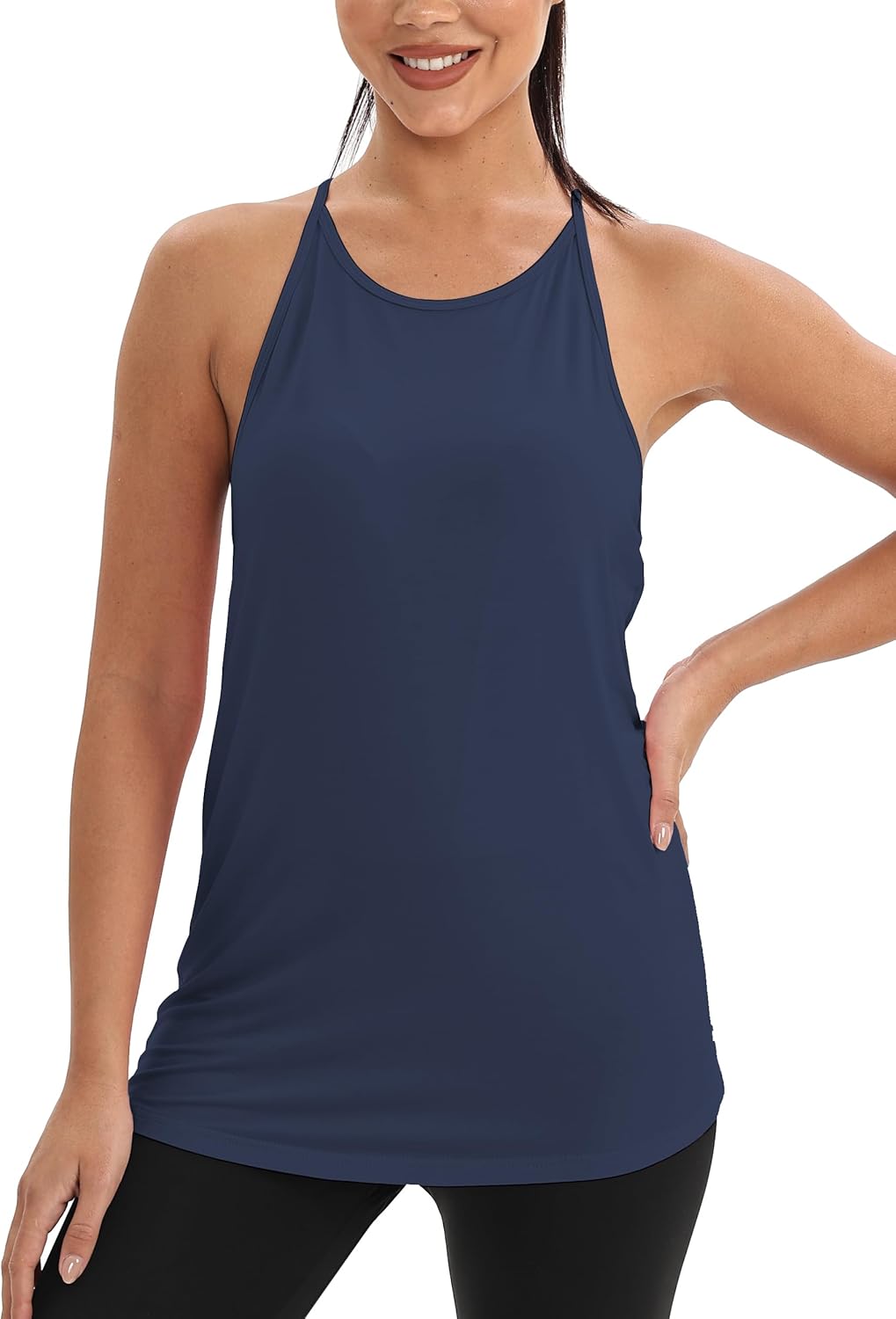 Mippo Womens Workout Tank Tops Racerback Tops Open Back Athleitc Yoga Tank Gym Tennis Shirt - Image 2