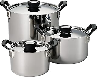Nesting 6 Pc Stainless Steel Tri-Ply Clad Sauce Pan and Stock Pot Set, 80116/048DS