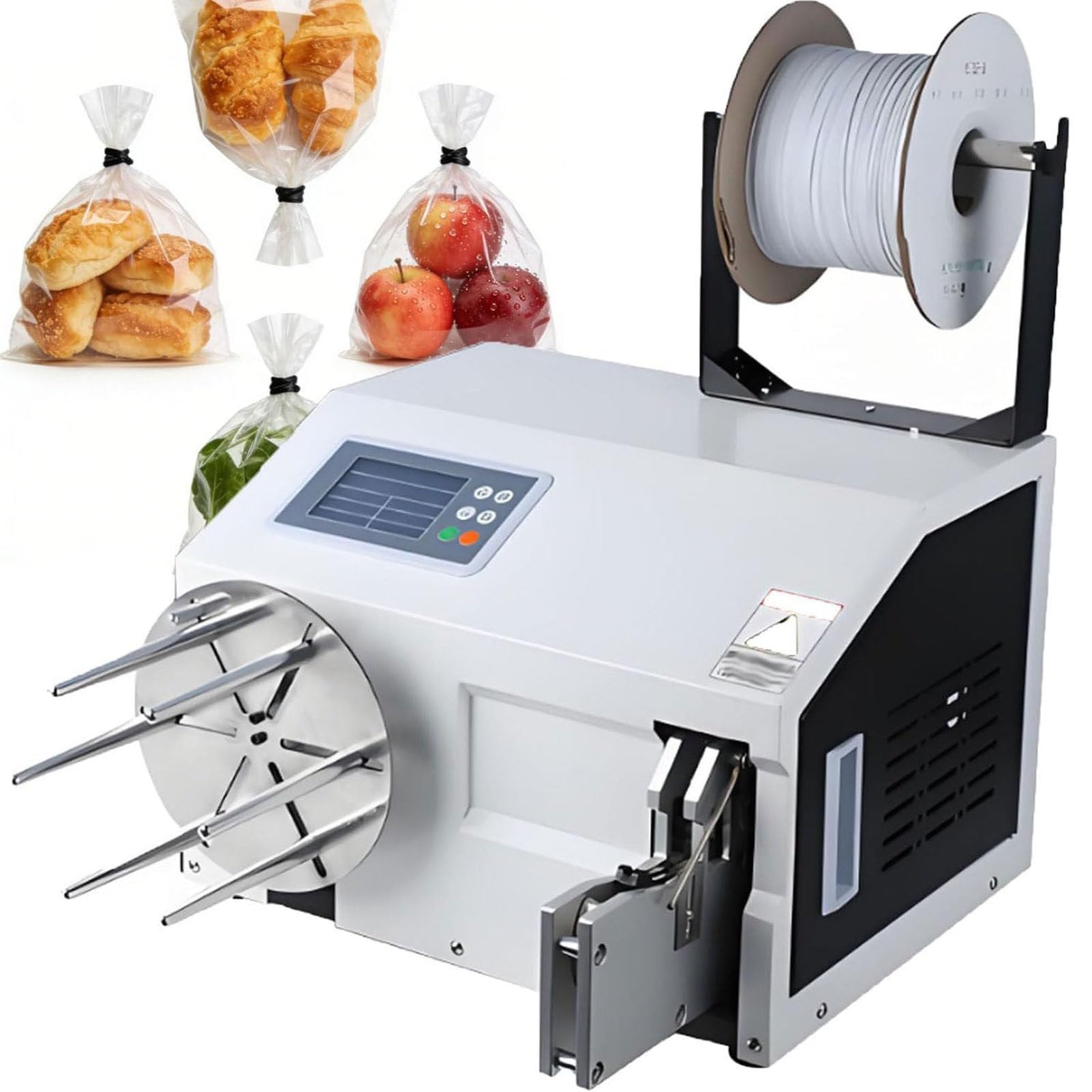 PioMue Automatic Wire Tying and Bundling, Adjustable Winding Speed and Length, Digital Screen Cable Tying Equipment,Bundle Diameter 5-30mm for Cables and Food Bags A