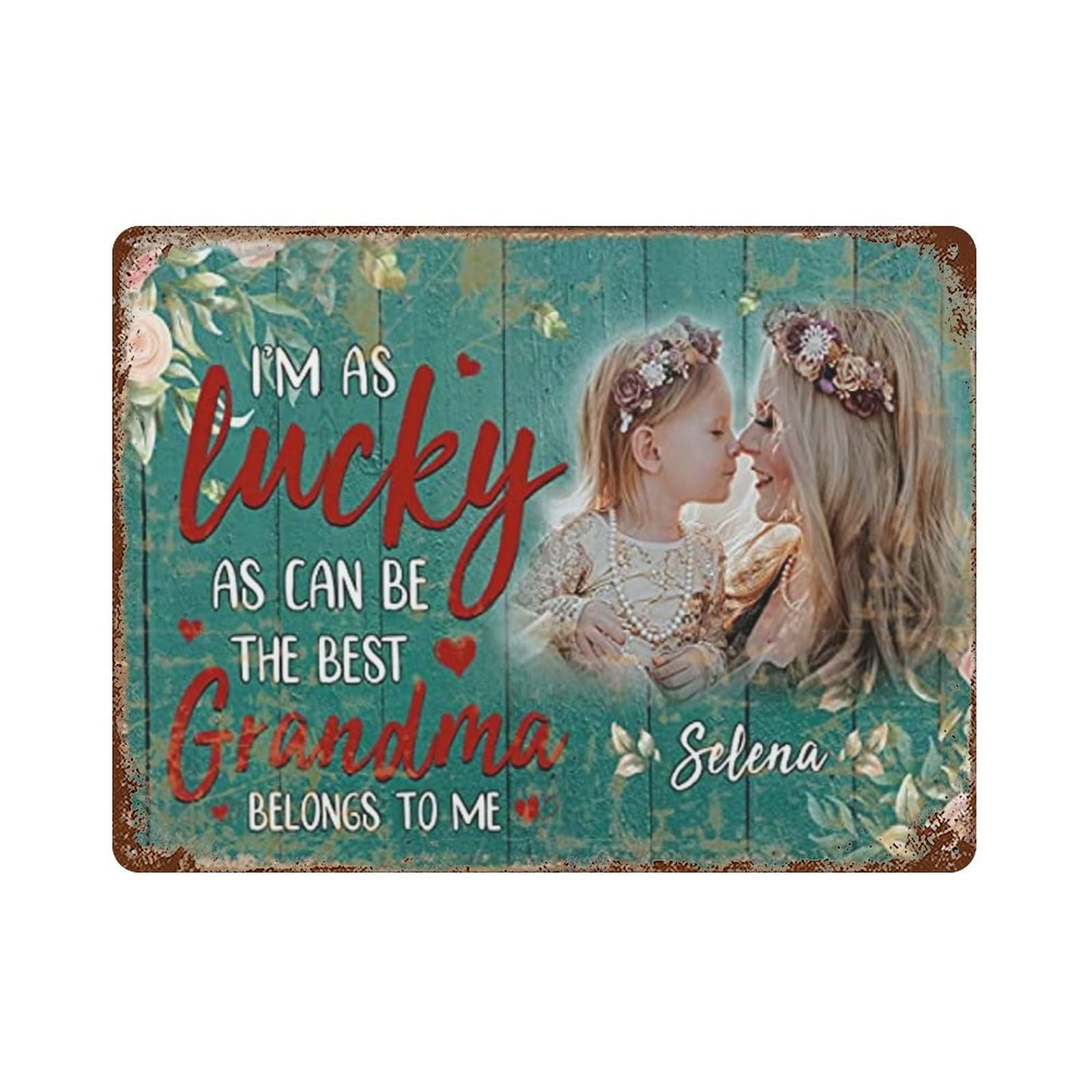 AOOEDM I'm As Lucky Tin Metal Sign Wall Decor Funny Inspirational Quote Wall Art Sign Vintage Tin Signs For Home Coffee Bar Man Cave Sign Pub Poster