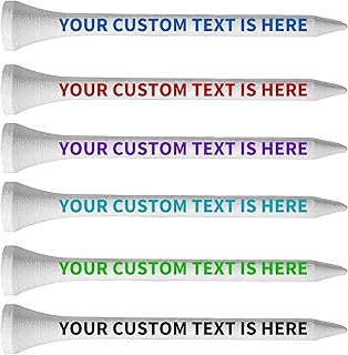 100-1000pcs Personalized Golf tees, Printed with Your Name or Text Logo. Customized red Wooden Golf tees, 3 1/4 inches, Personalized Golf Gifts