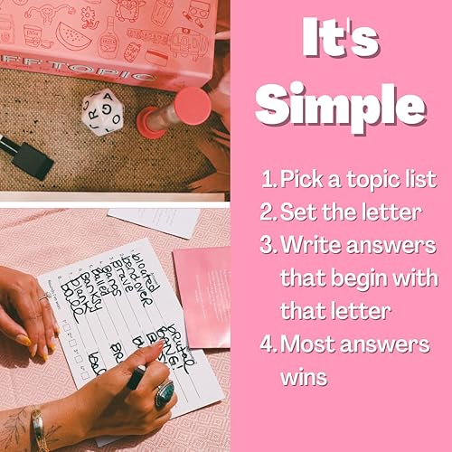 Vista 3 de Juego de fiesta para adultos Off Topic Girls Night - Juego de mesa Ladies Night para despedidas de soltera y noches