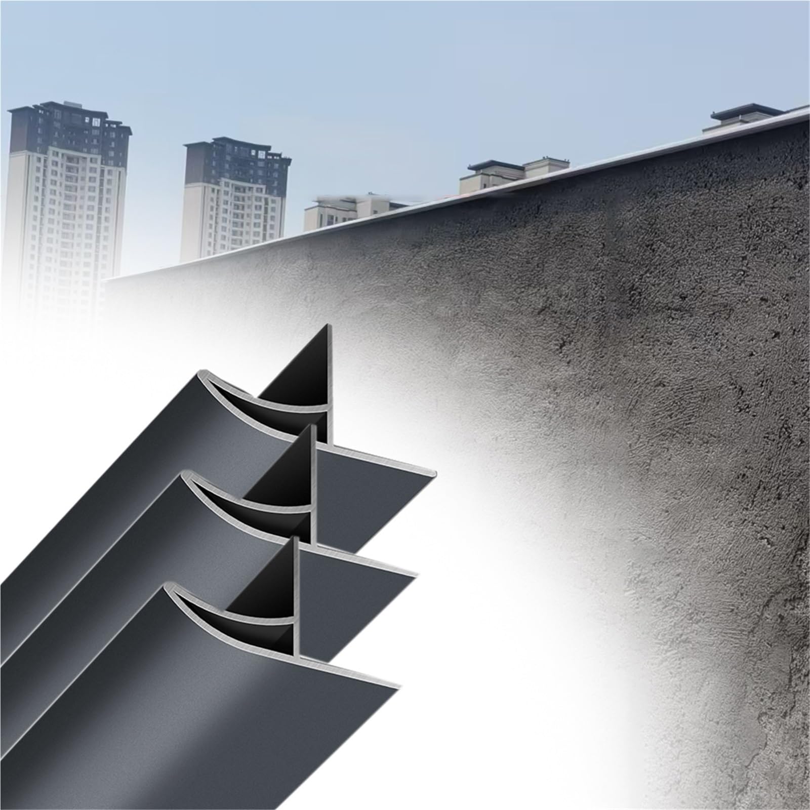 Protège-nez étanche éliminant les coulures sur façade - Lot de 3 profilés gouttière 140 cm