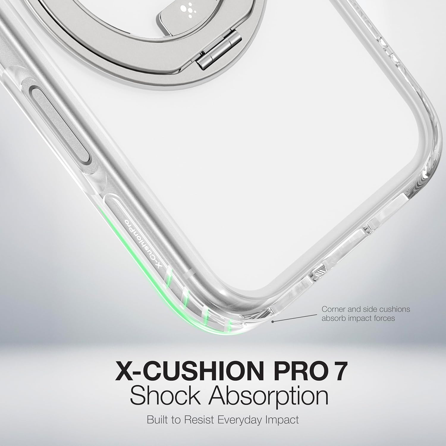 AMAZINGthing for iPhone 17 Pro Max [Titan Pro MagSpin Case], Built-in 360° Spin Stand, Designed for MagSafe Accessories, 12FT Drop Proof, Magnetic Phone Cover with Rotatable Kickstand, Clear
