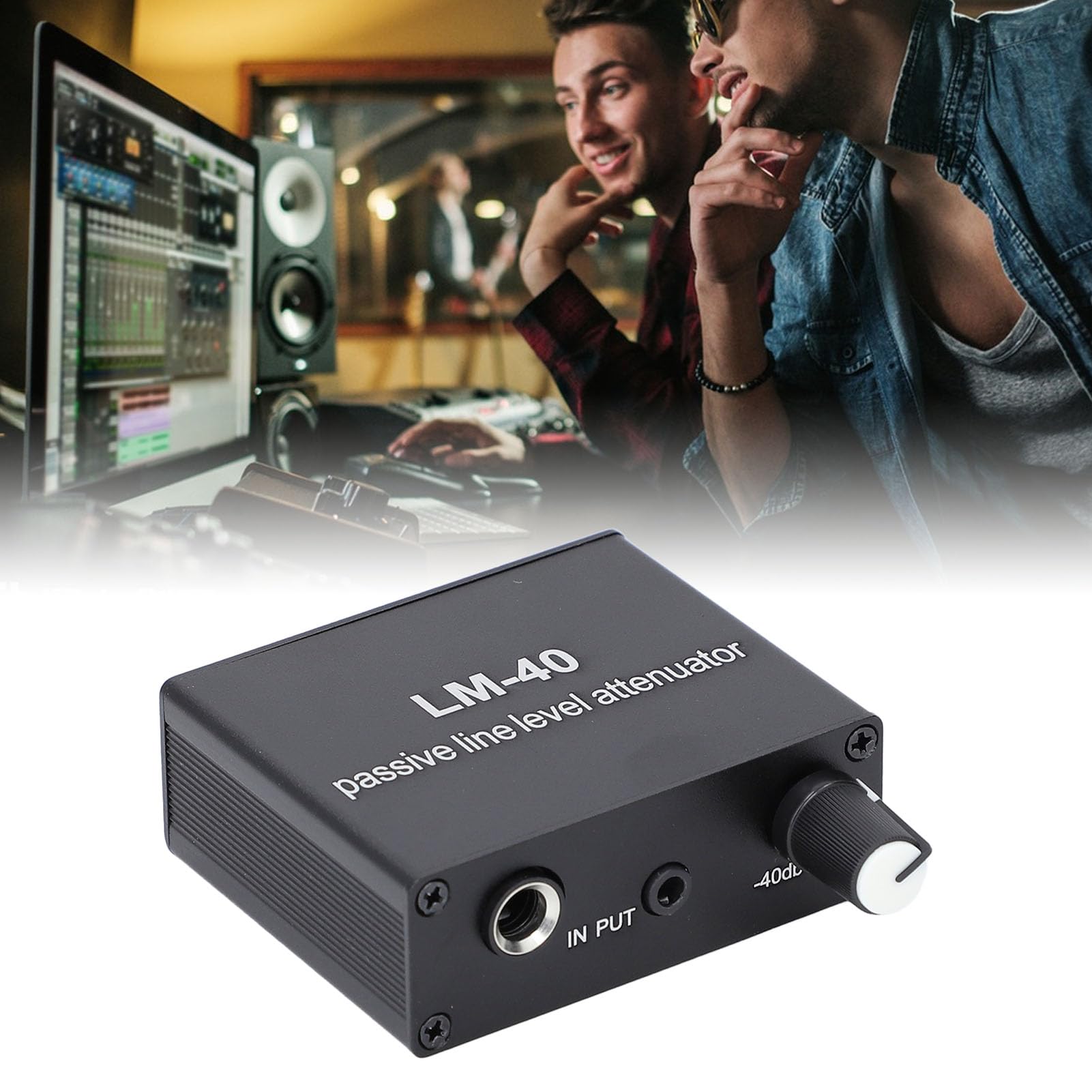 Jectse Atenuador pasivo, control de volumen -40 DB ajustable, con cable de salida de 3.5mm, para grabación de video en vivo