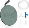 hygger Disk Air Stone for Aquarium Bubbler Kit Fish Tank Oxygen Diffuser Nano Fish Tank Bubbler Disk Air Stone with Adjustable Control Valve Air Tube 2M T Connector Check Valve Suction Cup, 58mm
