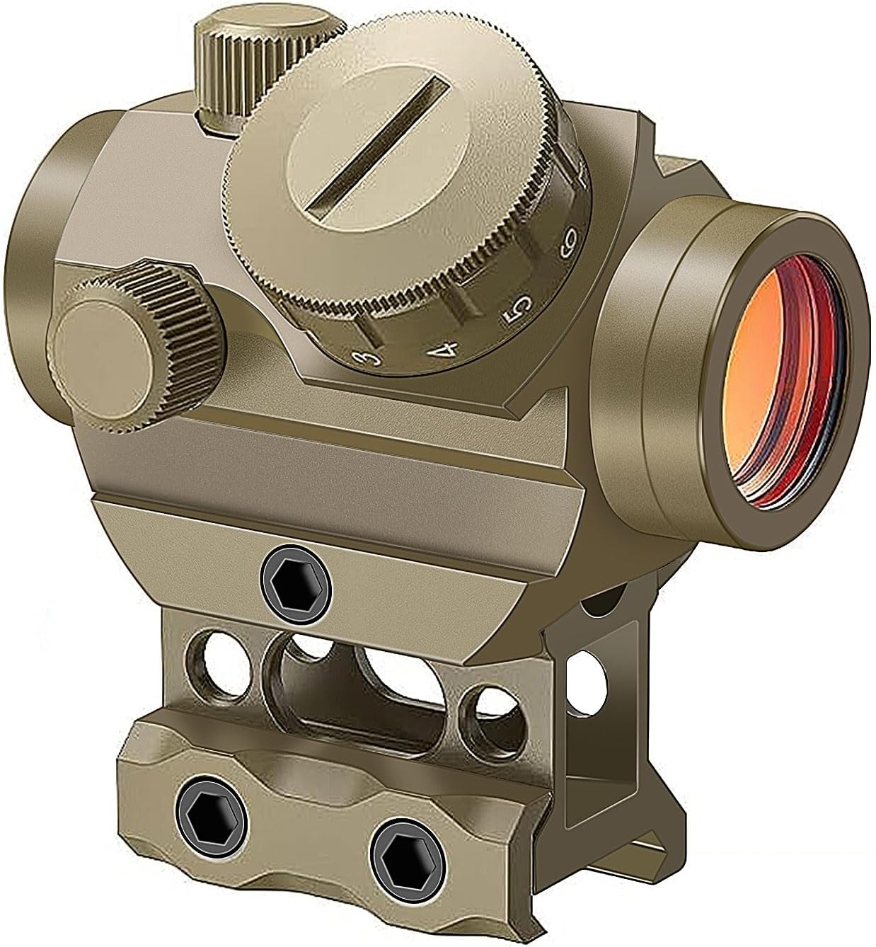 Beileshi Red Dot Sight, 4 MOA Compact Red Dot Gun Sight Rifle Scope with 1 inch Riser Mount