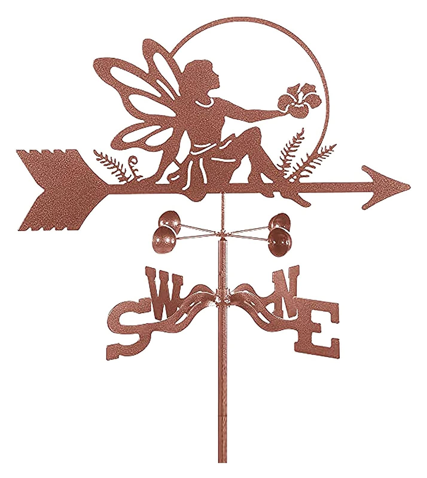 TAXXII Metal Weather Vane weather vane Fairy Flower Wind Stainless Steel Directional Indicator With Bracket For Garden Garage Dome Barn Va