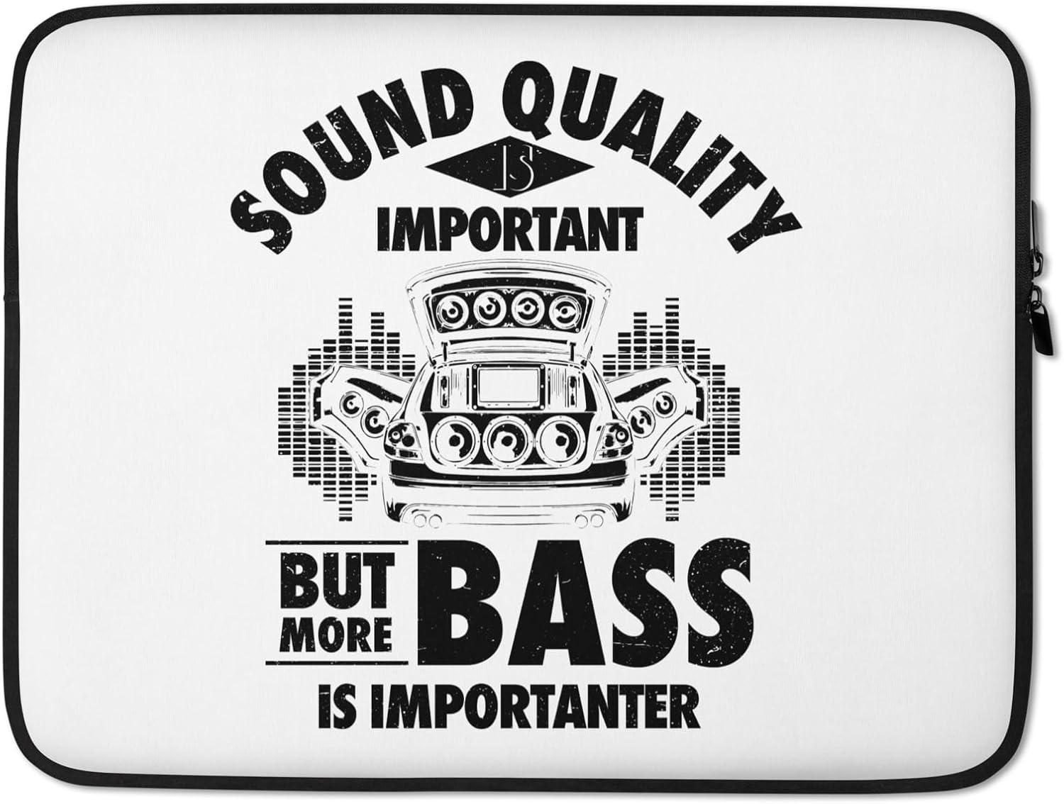 Funny Car Audio Basshead Graphic Laptop Sleeve image 5