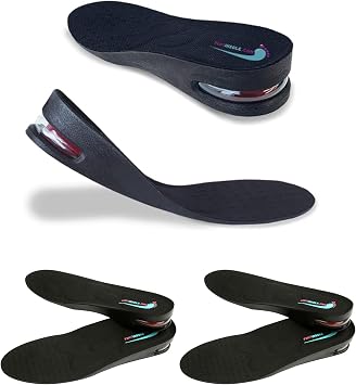 2 Pairs Height Increase Shoe Insoles with Air Cushion 1 Layer 1.2" UP, Mens 7-11