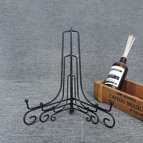 Miniatura 6 de LIONWEI LIONWELI Paquete de 6 soportes de exhibición de hierro, soporte de placa de caballete de hierro negro para mostrar imágenes, platos, libros