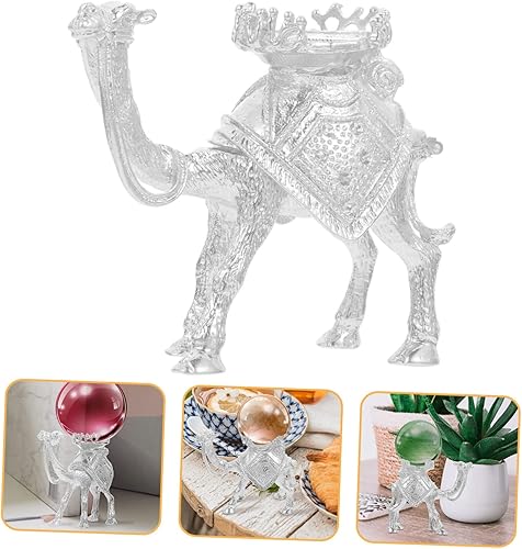 Miniatura 9 de Garneck 3 unids camello soporte de exhibición cristales base de pantalla de cristal soporte de esfera de cristal soporte de metal camello estatuilla