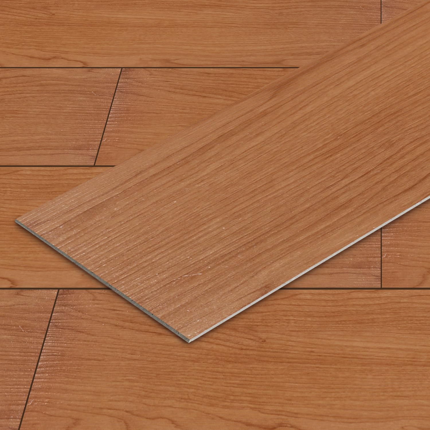 Wykładzina podłogowa z PCW, samoprzylepna, winylowa, 91,44 x 15,24 cm – grubość 2 mm, laminat winylowy, antypoślizgowe dekoracyjne deski do sypialni, salonu, 18 płytek / 2,5 ㎡, brązowe