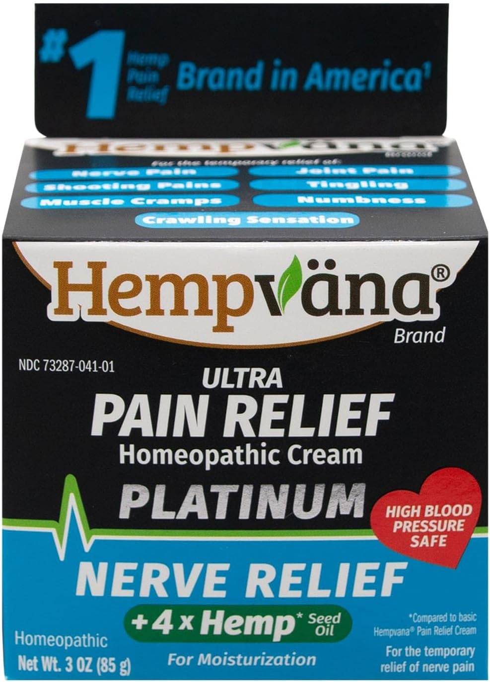 Hempvana Platinum Ultra-Strength Nerve Relief Cream w/100% Pure Hemp Seed Oil, AS-SEEN-ON-TV, Relieves Nerve Pain, Shooting Pain, Tingling, Muscle Cramps, Joint Pain, Tingling, Crawling Sensations - Image 2