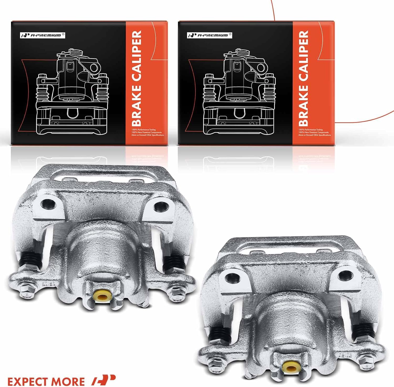 A-Premium Disc Brake Caliper Assembly with Bracket Compatible with Select Honda Models - Ridgeline 2006 2007 2008 2009 2010 2011 2012 2013 2014, V6 3.5L - Rear Driver and Passenger Side, 2-PC Set