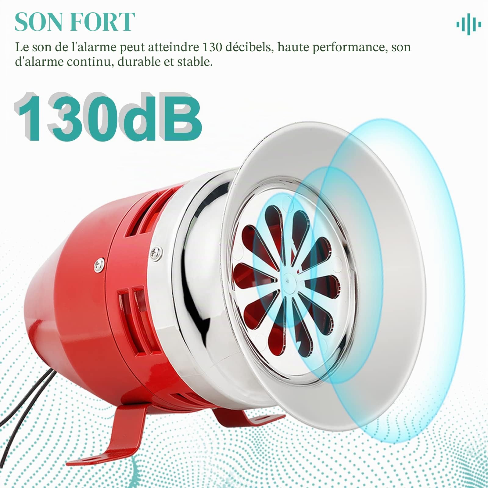 YJINGRUI 130dB Alarme de bateau de l'industrie de klaxon de sirène de raid aérien à moteur (AC 220V)