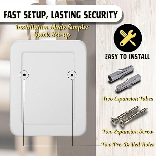 Miniatura 6 de Flexzion Soporte de pared para llaves con código, organizador de caja de llaves de capacidad para 40 unidades, soporte para llaves, caja de