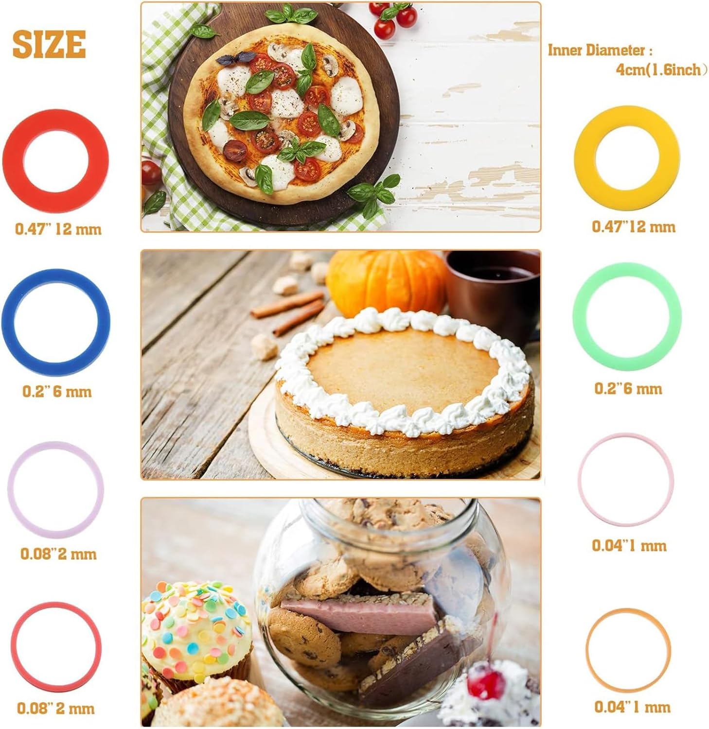 Qinyoung 20 Pcs Rolling Pin Set Include 2 Classic Wood Dough Rollers 16 Adjustable Thickness Guide Rings 2 Pastry Mats Non slip Silicone Baking Essentials for Fondant Pasta Bread Pizza Pies Cookies