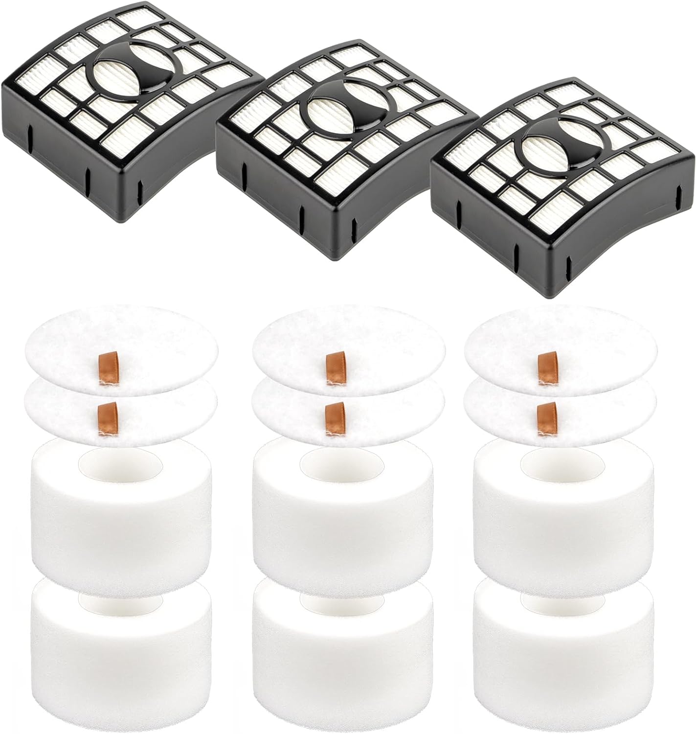 (9 Pack) 3 Hepa Filters + 6 Foam Filters Compatible With Shark NZ801UK NV680 NV681 NV682 NV683 NV800 NV801 NV803 UV810 NV620 AX910 Series, Replacement HEPA Filter Parts, Compare to XHF680 & XFF680