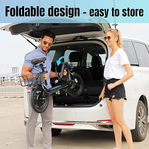 Miniatura 6 de Caroma Peak - Patinetes eléctricos de 1200 W con asiento, scooter eléctrico para adultos con canasta, neumático de 14 pulgadas, batería de 500 Wh,