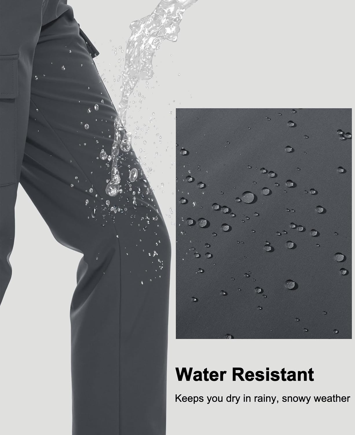 MAGCOMSEN Women's Fleece Lined Winter Hiking Waterproof Insulated Outdoor Snow Ski Softshell Pants for Cold Weather