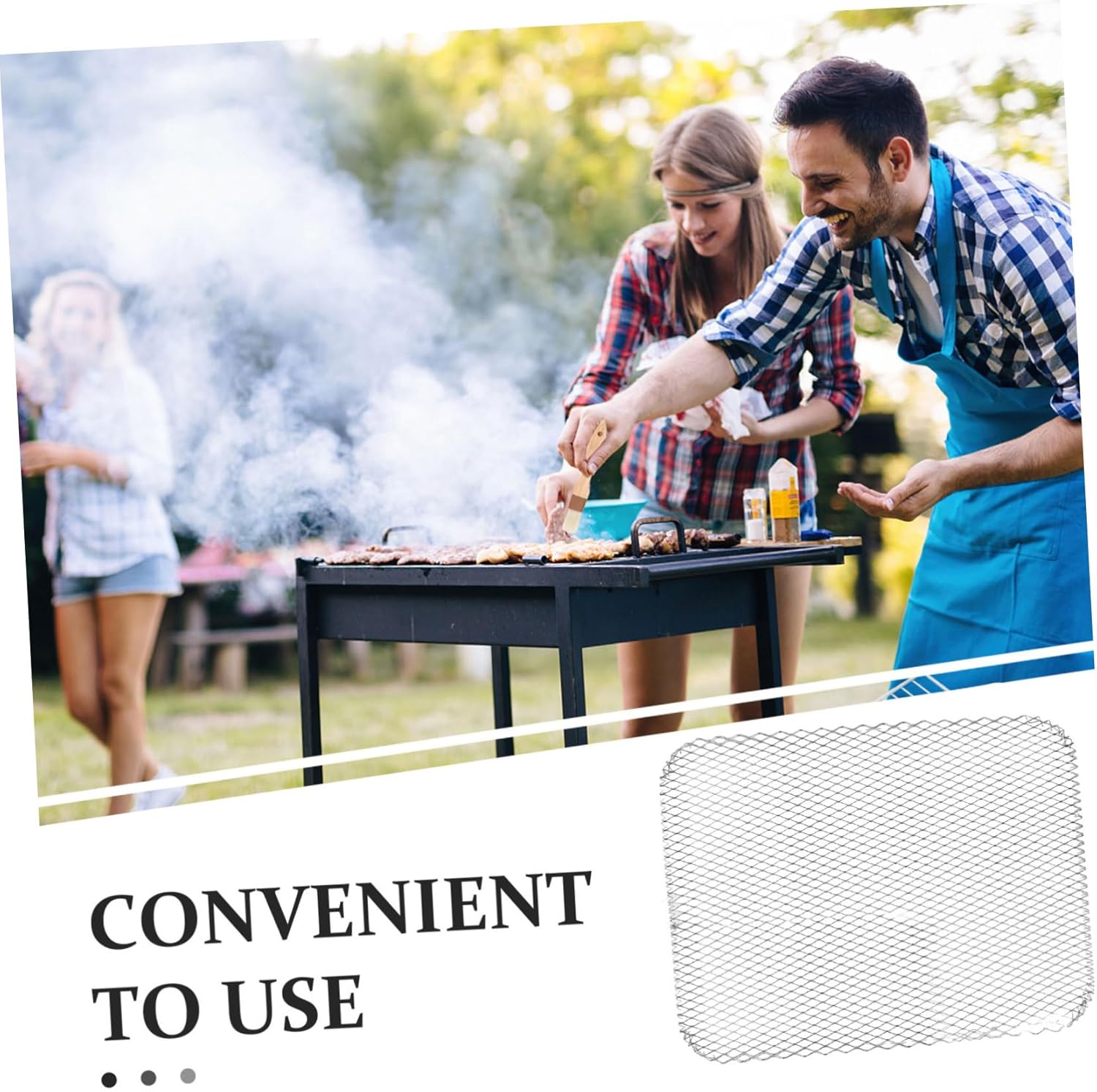 Toyvian 10pcs Net High-temperature Resistant Aluminum Disposable Grill Mats for Even Cooking Non-stick Mesh Design for Outdoor Grilling and Bbq Parties